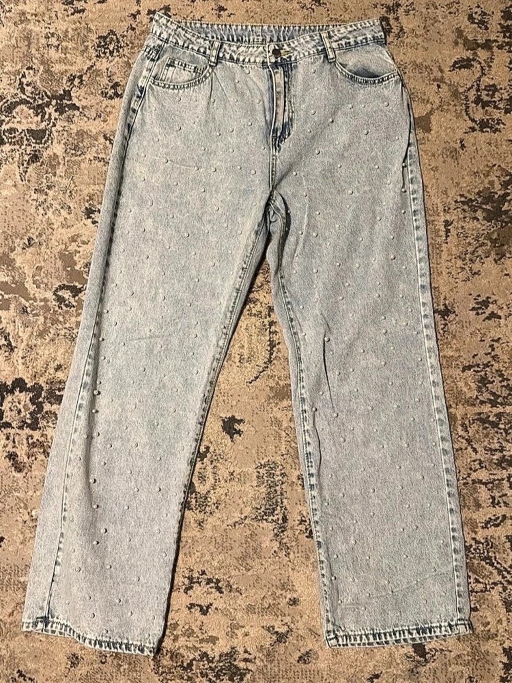 SHEIN Women's Straight Leg Jeans with pearls Size XL